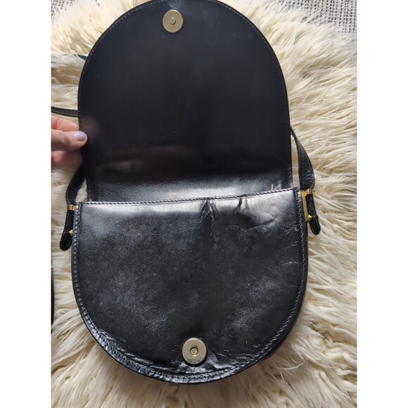 Gianni Firenze Small Mini Two-toned Black Crossbody Italian Leather Handbag Long - Picture 5 of 16